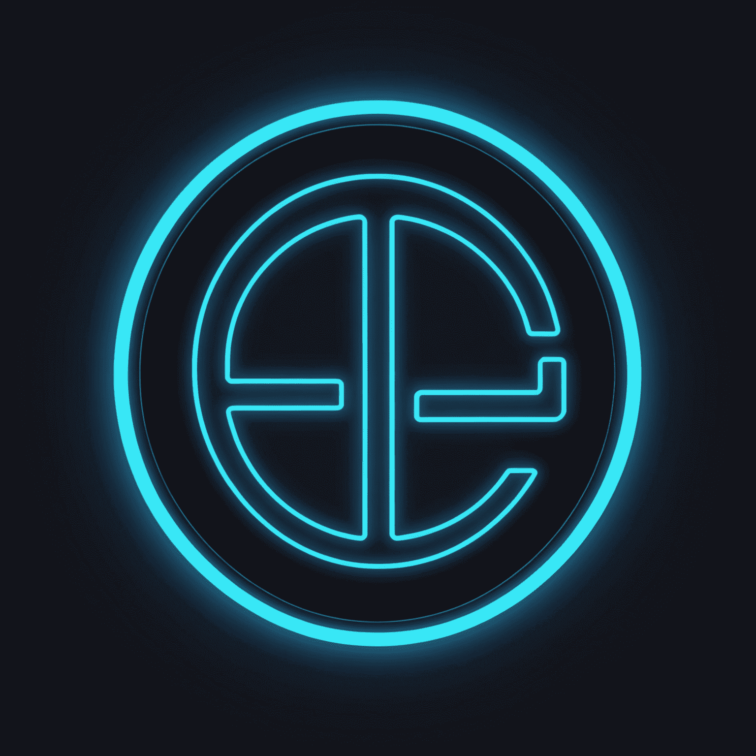 saymplaing Logo - Ein modernes, minimalistisches Design mit neonblauer Schrift auf dunkelblauem Hintergrund