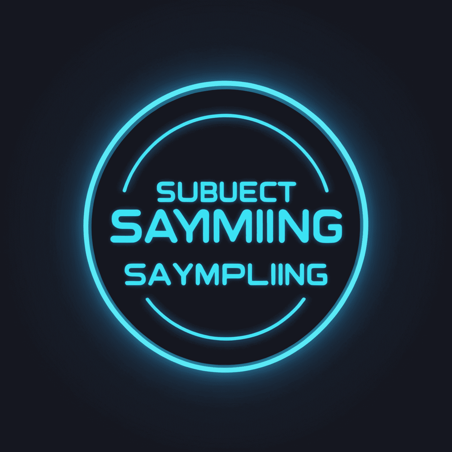 saymplaing Logo - Ein modernes, minimalistisches Design mit neonblauer Schrift auf dunkelblauem Hintergrund